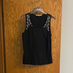 I blues size Large Black Sleeveless Top with Embellishments